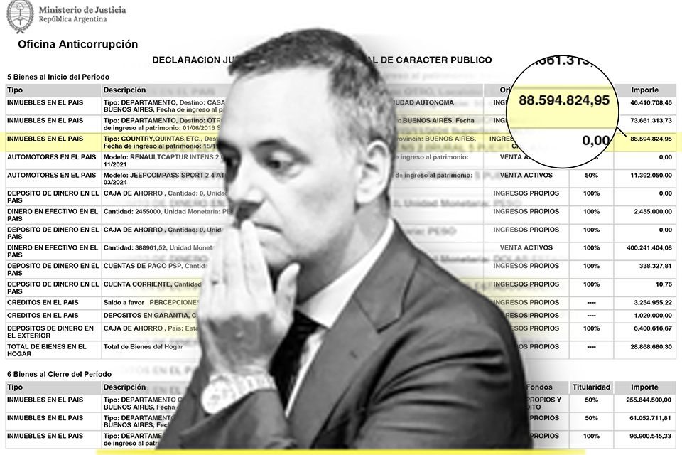 Qué dice la declaración de bienes de Adorni