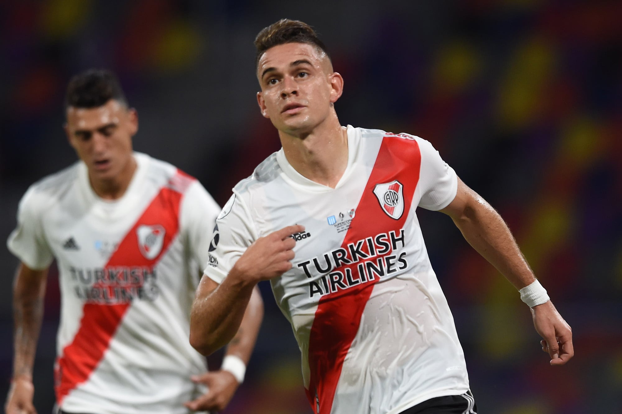 Borré, festejando un gol ante Racing en 2021