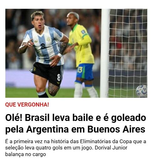 El titular del medio Meia Hora