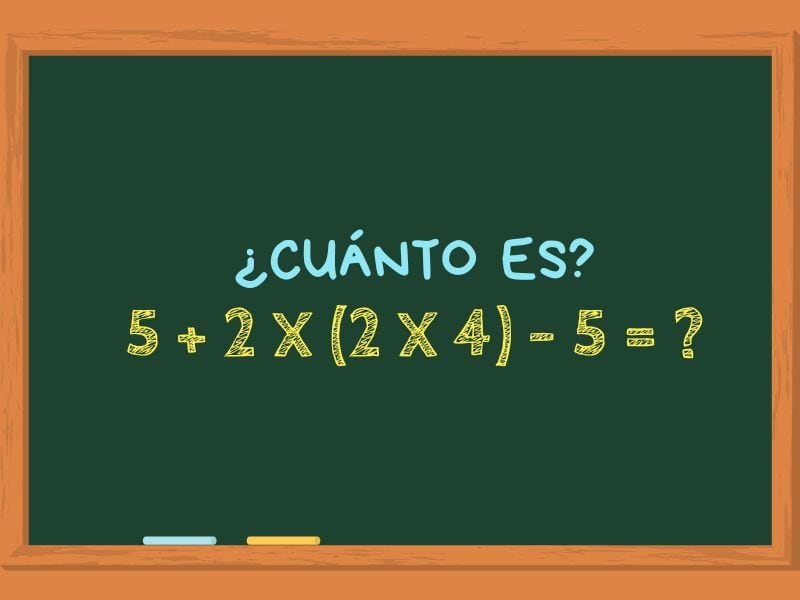 ¿Cuánto es 5 + 2 x (2 x 4) – 5? El cálculo matemático que muy pocos pueden resolver en 30 segundos sin calculadora