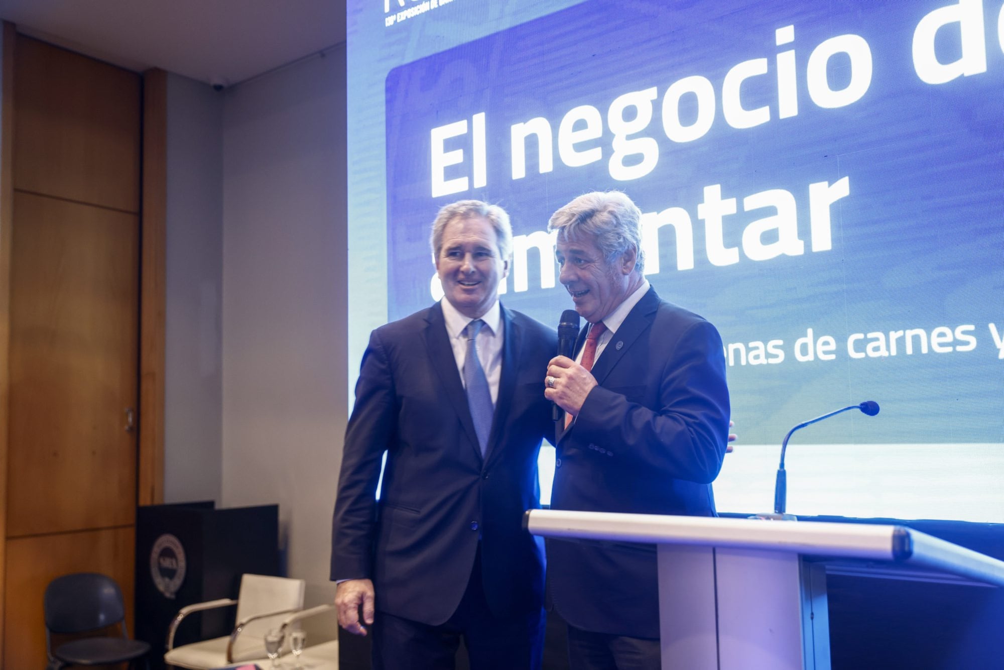 El canciller Quirno junto al presidente de la SRA, Nicolás Pino
