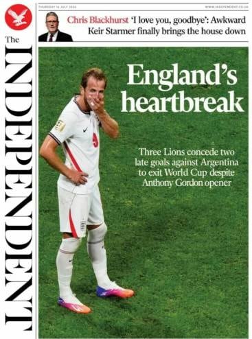 La reacción de los medios ingleses luego de la derrota ante Argentina.