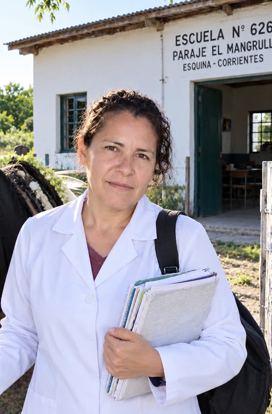 Desesperada búsqueda de una maestra desaparecida en una escuela rural a la que se llega luego de una larga travesía a caballo