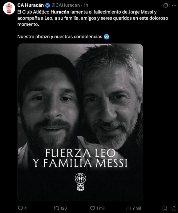 El comunicado de Huracán tras conocerse la noticia
