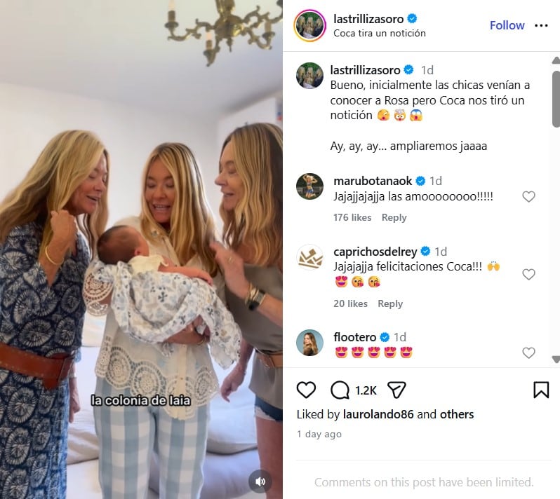 La publicación de Las Trillizas de Oro y el comentario de Maru Botana