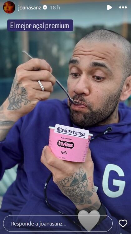 La imagen de Dani Alves que publicó Joana Sanz