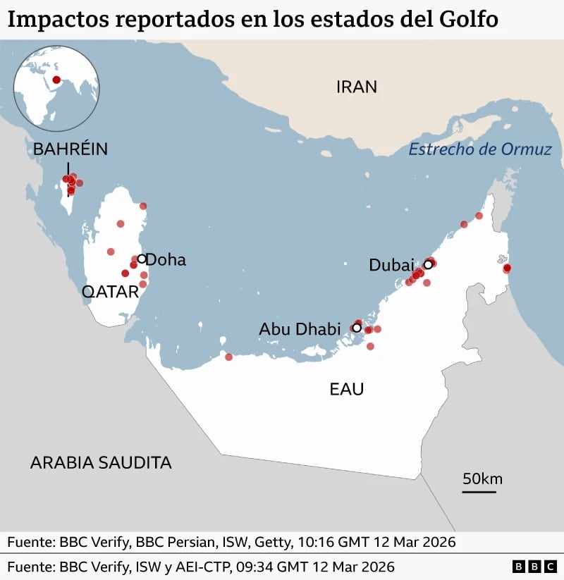 Impactos reportados en los estados del Golfo