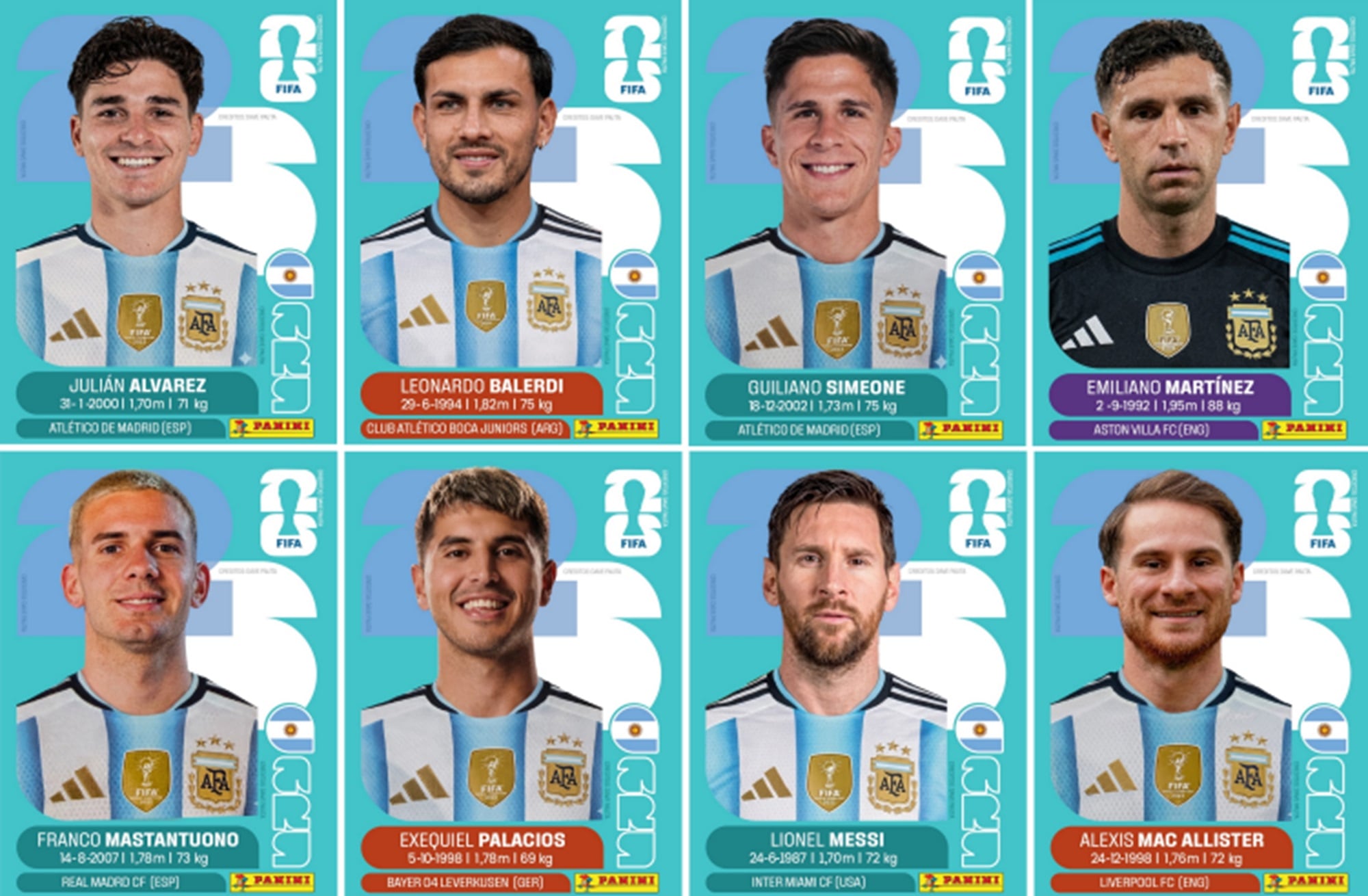 Varios campeones del mundo quedaron fuera del álbum del 2026, como Montiel y Thiago Almada