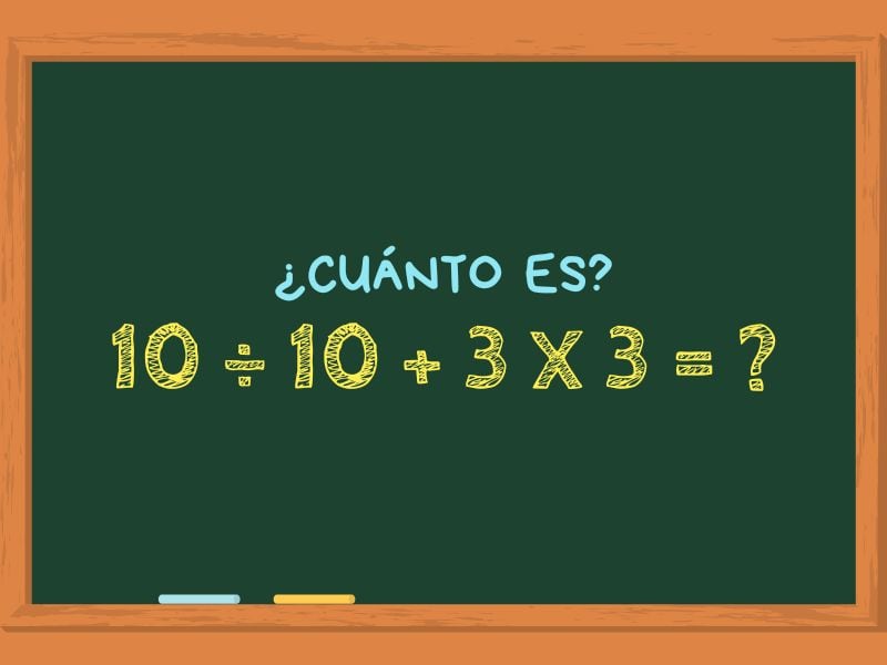 ¿Cuánto es 10÷10+3x3? El cálculo matemático que solo las mentes más brillantes lo resuelven en 20 segundos