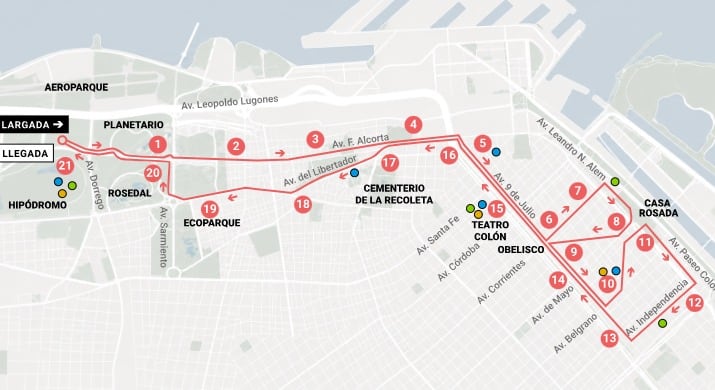 El mapa de cortes por la Media Maratón