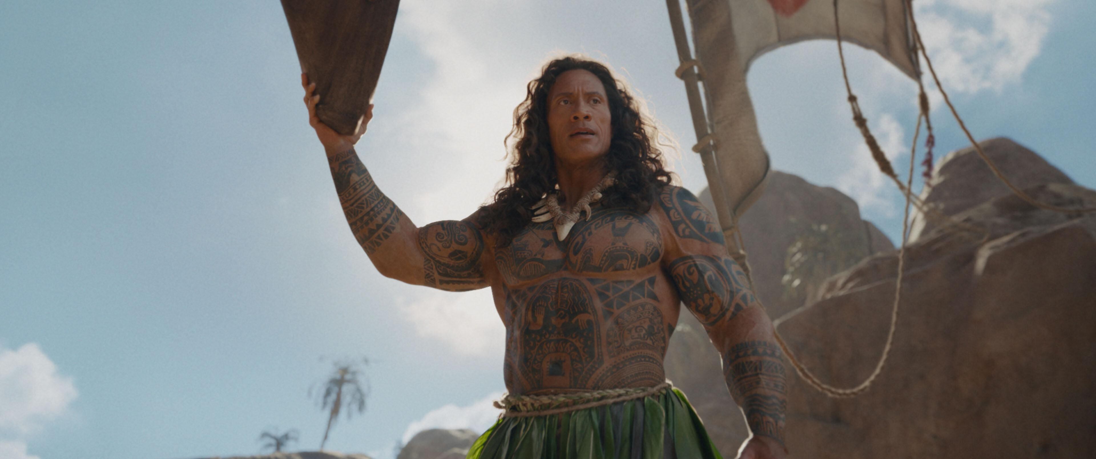 Dwayne Johnson en una escena de Moana
