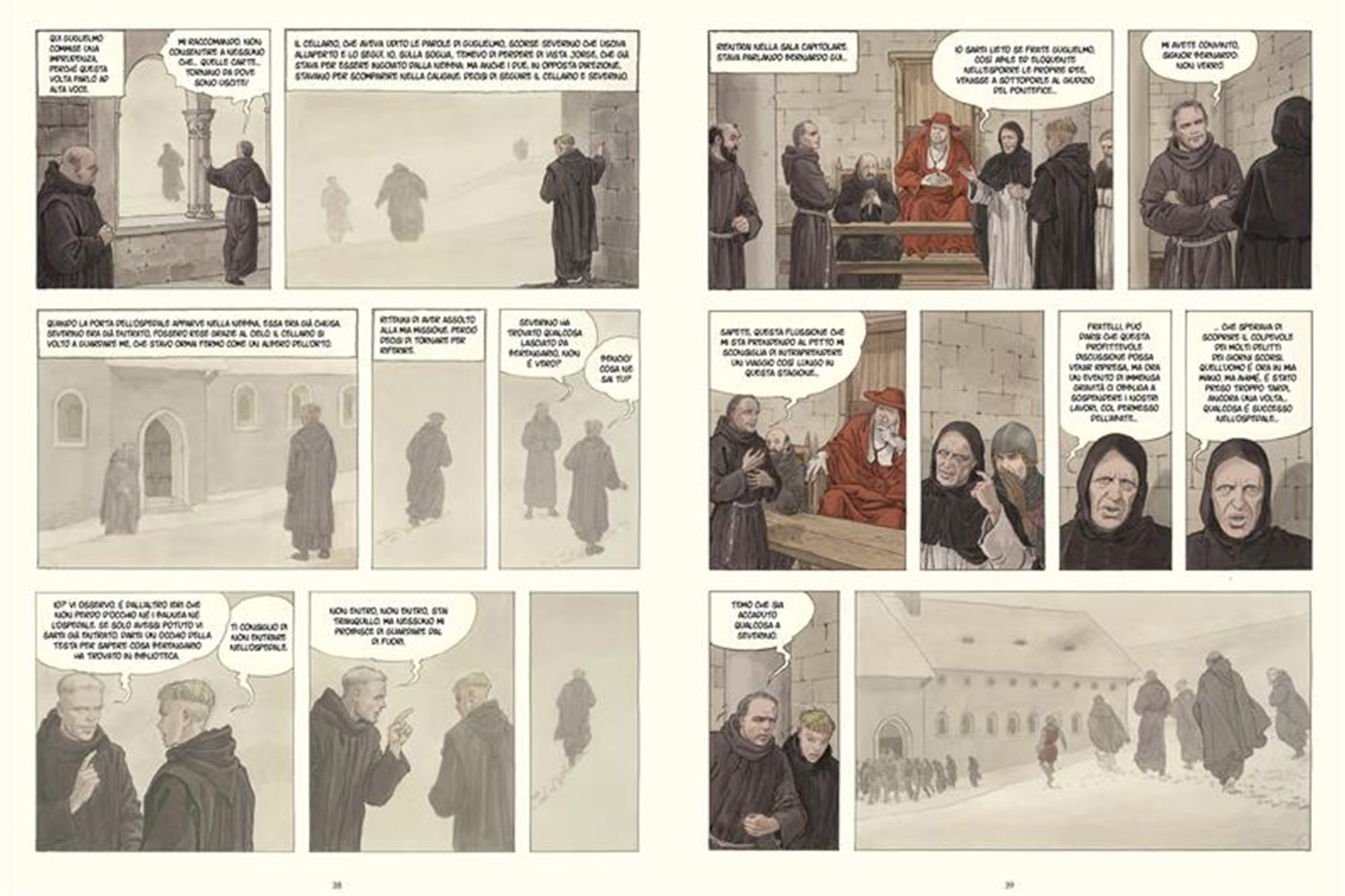 Para retratar al monje, Milo Manara se inspiró en los rasgos de Marlon Brando