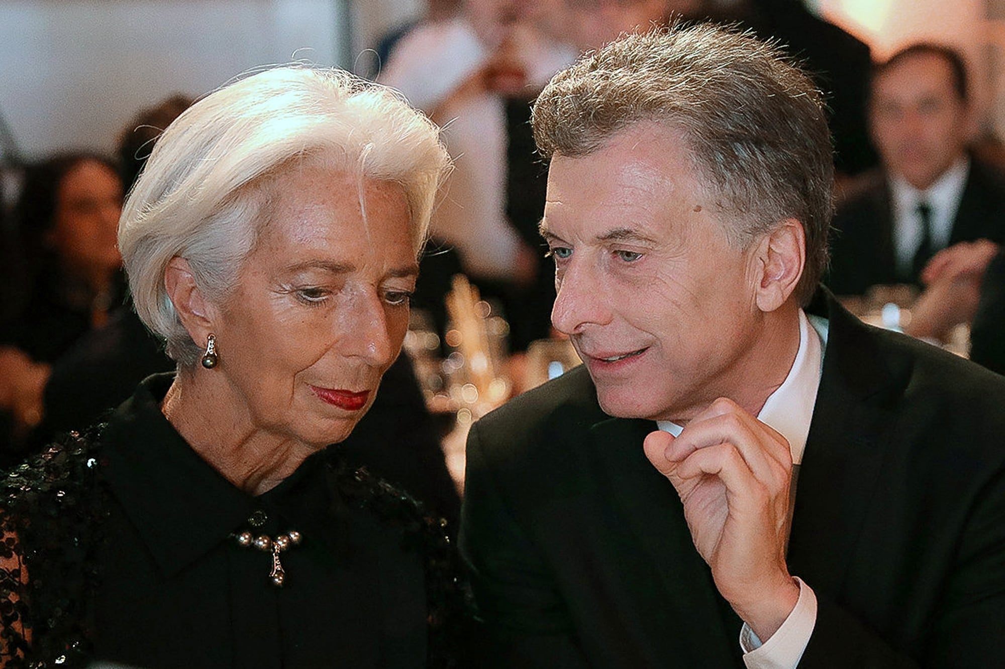 La exdirectora ejecutiva del FMI Christine Lagarde y Mauricio Macri
