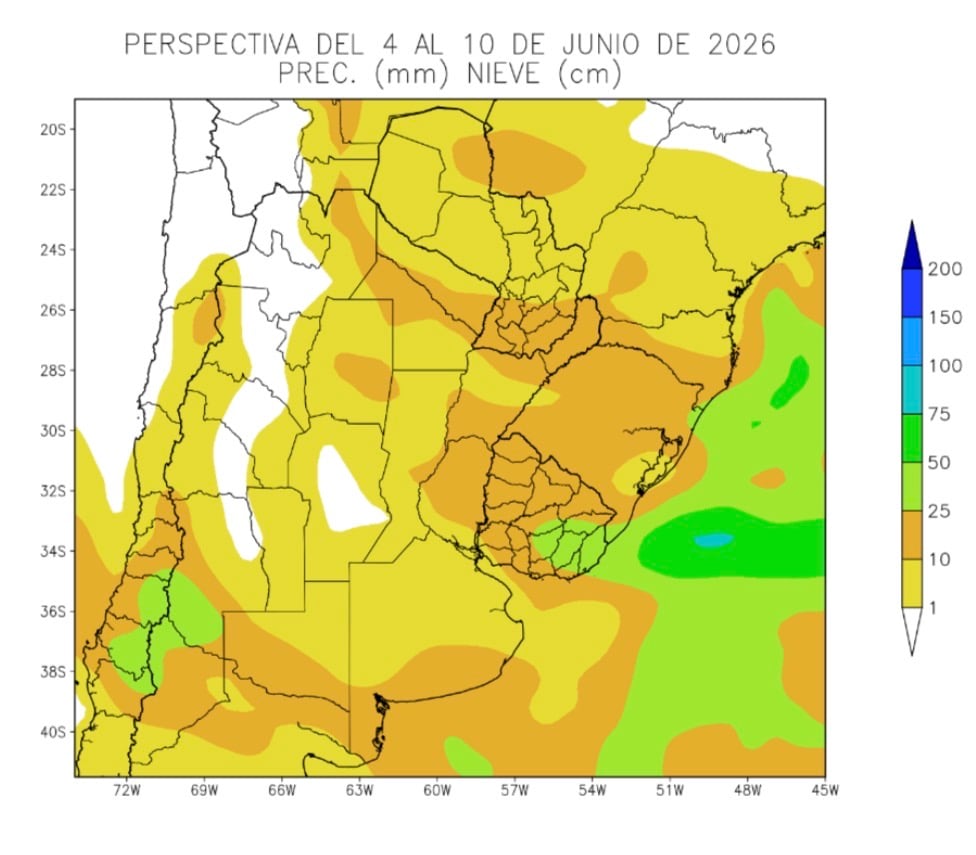 “Un frente muy vigoroso”: un informe anticipa el impacto de una próxima tormenta 7 Las lluvias serían escasas en la mayor parte de la región agrícola