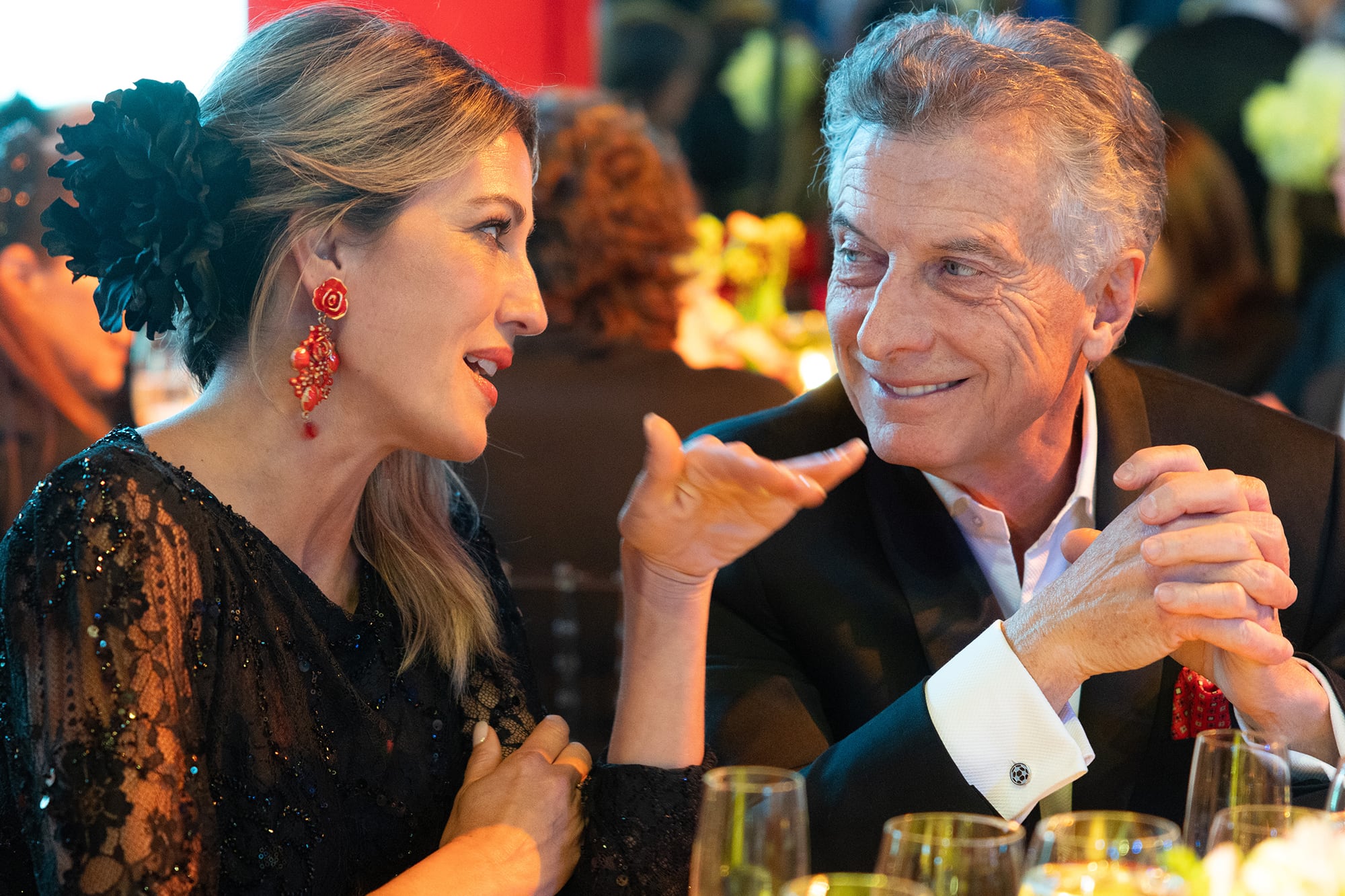Macri y Teuly, muy cómplices en la comida