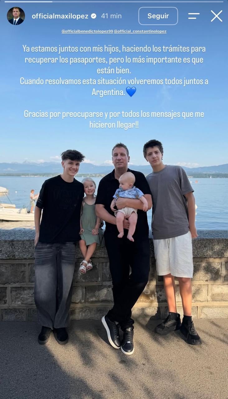 Maxi López se reunió con sus hijos tras el robo a la casa de Wanda Nara (Foto: Instagram @officialmaxilopez)