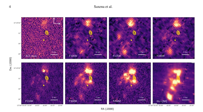 Imágenes tomadas en 2025 de la galaxia de radio