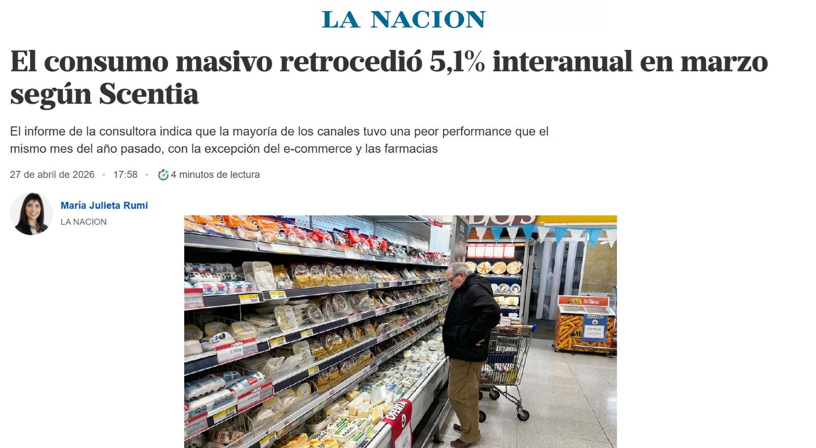 El artículo de María Julieta Rumi sobre el consumo en marzo