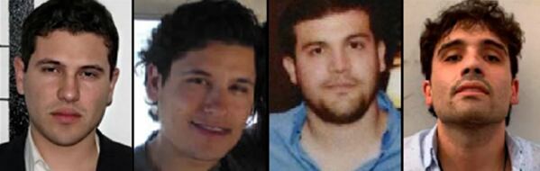 De izq. a derecha: Archivaldo Iván Guzmán Salazar; Jesús Alfredo Guzmán Salazar; Joaquín Guzmán López; Ovidio Guzmán López