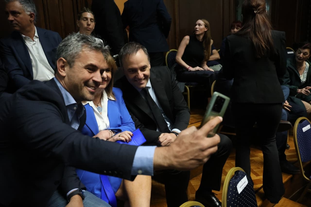 Martín Menem junto a Patricia Bullrich y Manuel Adorni