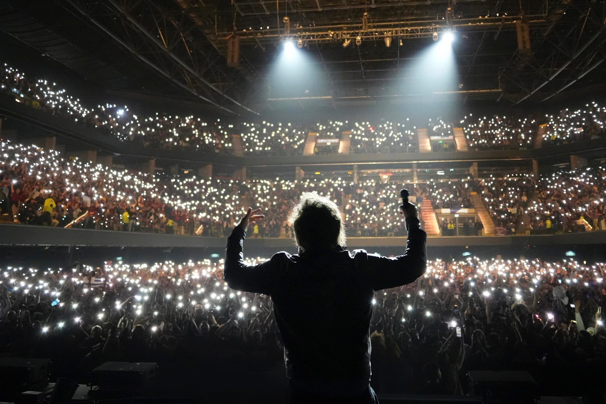 Javier Milei en el Movistar Arena