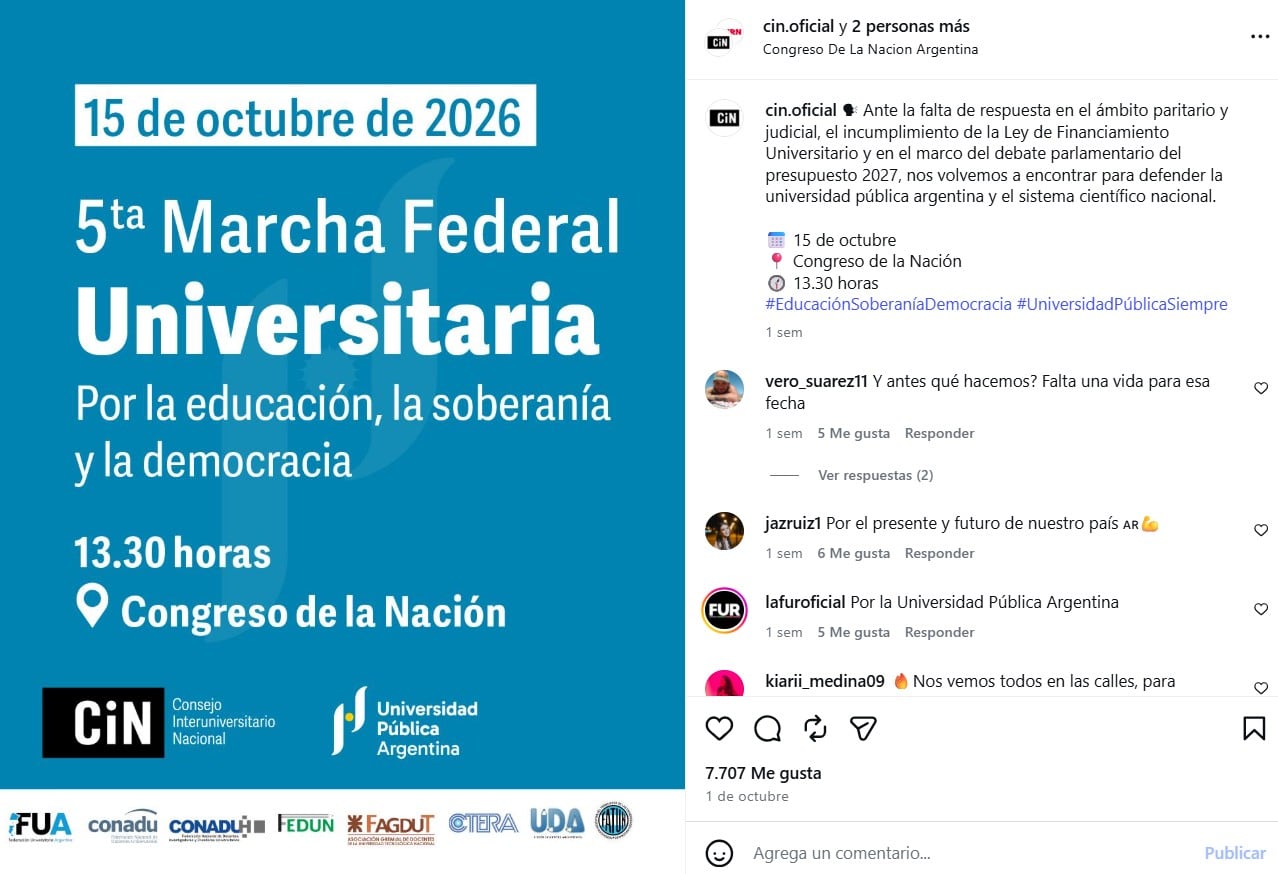El comunicado del Consejo Interuniversitario Nacional (CIN)
