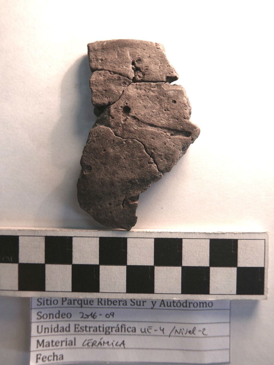 Uno de los elementos de cerámica encontrados durante las excavaciones