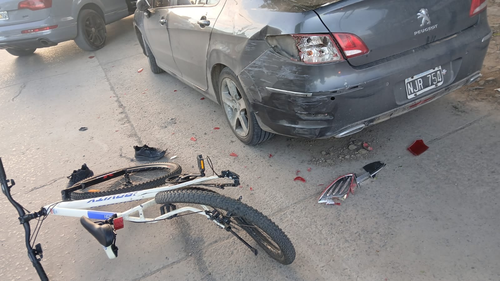 La bicicleta quedó destrozada