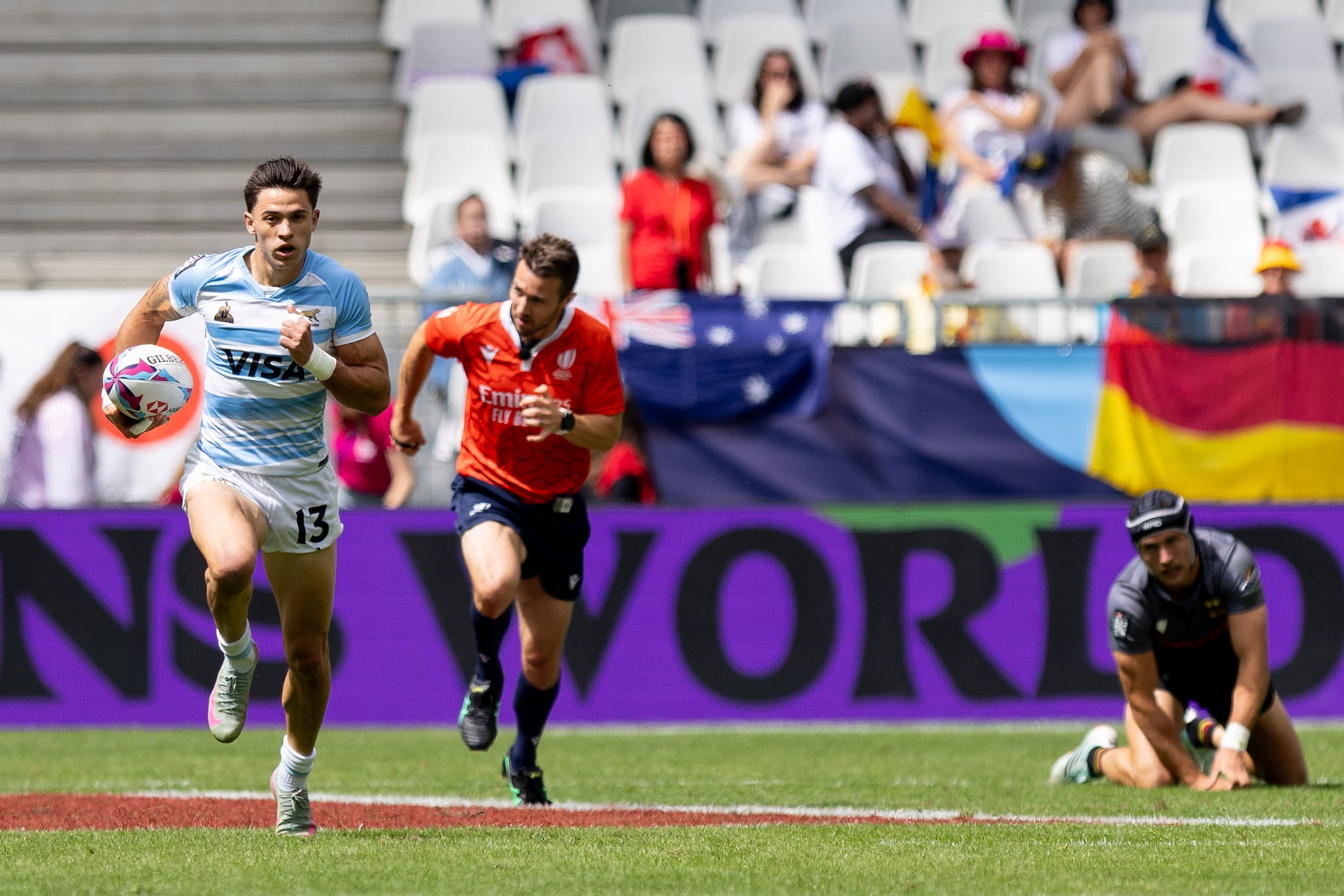 Los Pumas 7s superaron a Alemania en el Seven de Burdeos: el espectacular try de Marcos Moneta