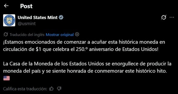 La Casa de la Moneda confirma la producción de ejemplares con el rostro de Donald Trump