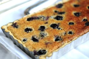 Tarta de arándanos y crema de almendras