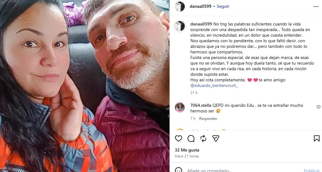 El posteo de la amiga de Eduardo Bentarcourt