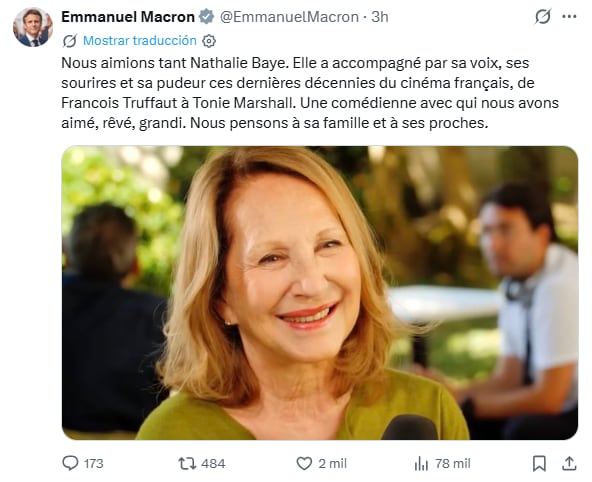 El mensaje de Macron para recordar a Baye (Foto: X @EmmanuelMacron)