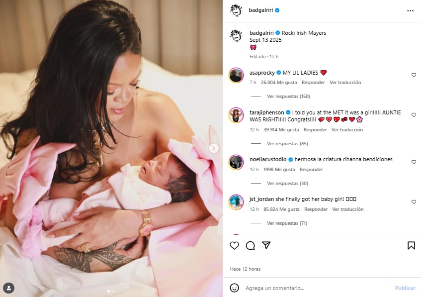 Rihanna fue mamá por tercera vez (Foto: Instagram @badgalriri)