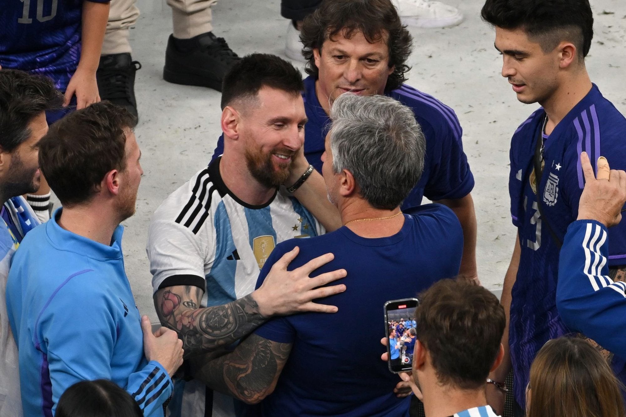 Jorge y Lionel Messi en el Mundial de Qatar
