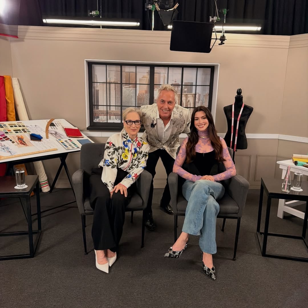 Marley junto a Meryl Streep y Anne Hathaway (Foto: Instagram/@marley_ok)