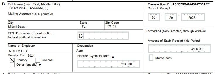 Comprobante de contribución a la campaña de