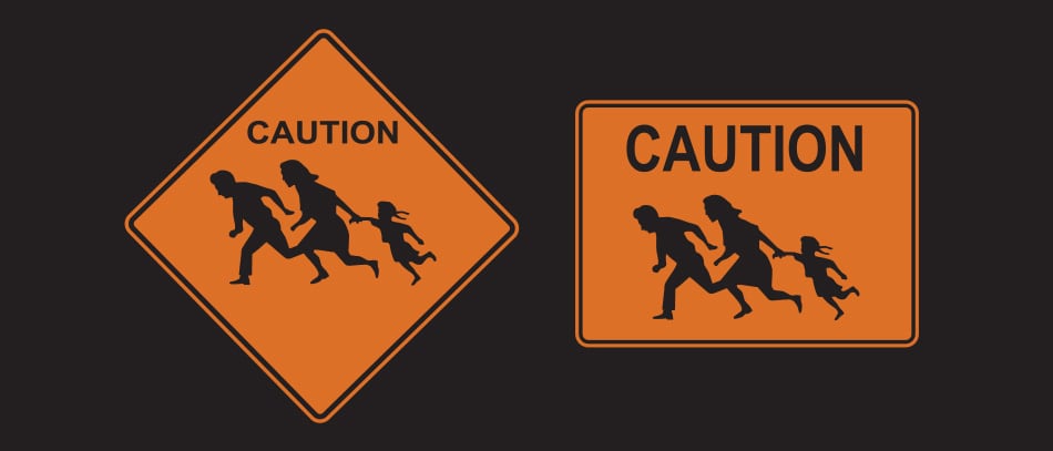 Señal de cruce de inmigrantes en EE. UU.
