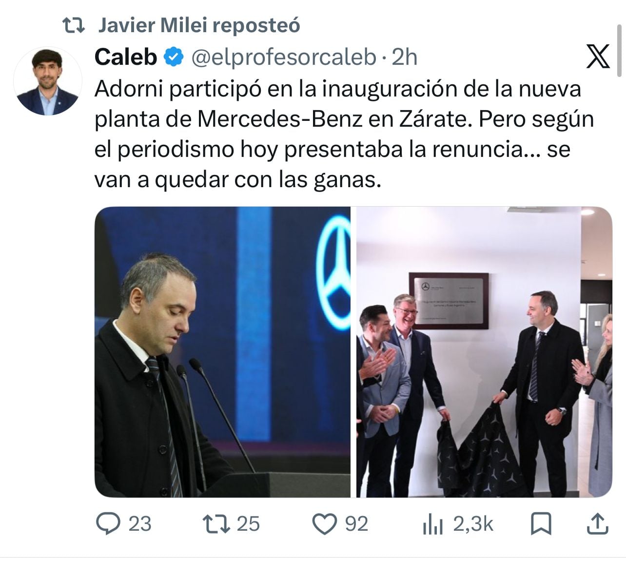 Los mensajes que reposteó Milei este viernes