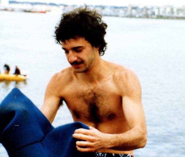 Antes de certificarse, en 1984, Martín hizo su bautismo de buceo en Mar del Plata.