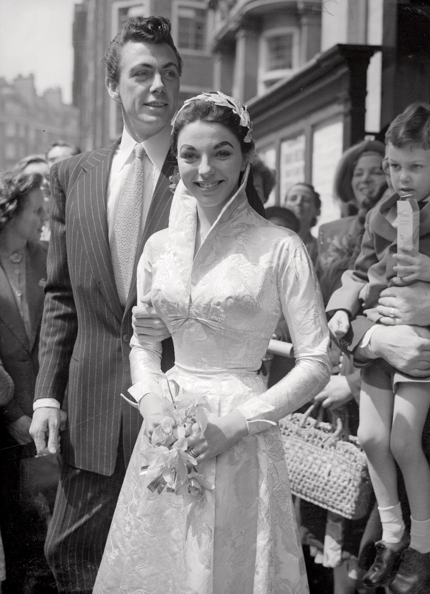 Su primer marido, el actor Maxwell Reed. Se casaron en Caxton Hall, en el centro de Londres, el 24 de mayo de 1952