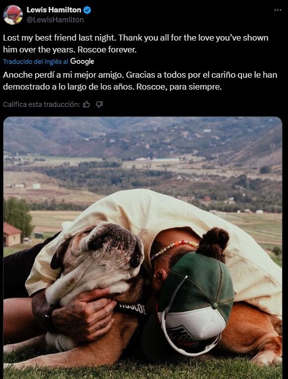 El piloto de Fórmula 1 recordó los momentos vividos con Roscoe
