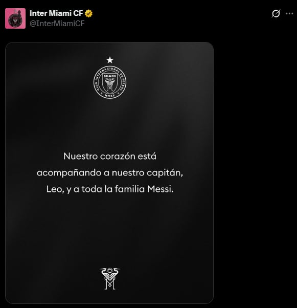 El posteo del Inter Miami