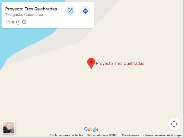 Tres Quebradas es un yacimiento de litio y complejo industrial ubicado en el salar homónimo en la provincia de Catamarca