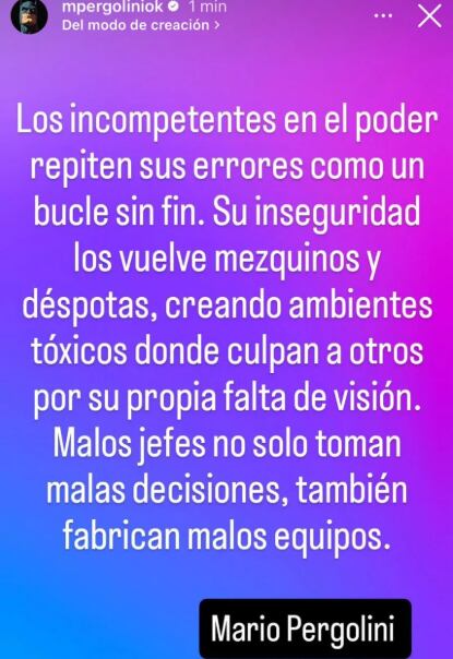 El posteo de Mario Pergolini tras la eliminación de Boca de la Libertadores, ¿contra Riquelme?