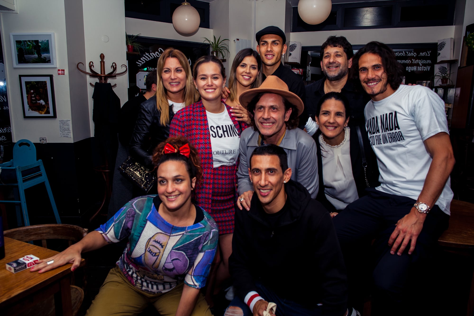 In the picture are former PSG players Ángel Di María, Edinson Cavani and Leandro Paredes as well as Coti