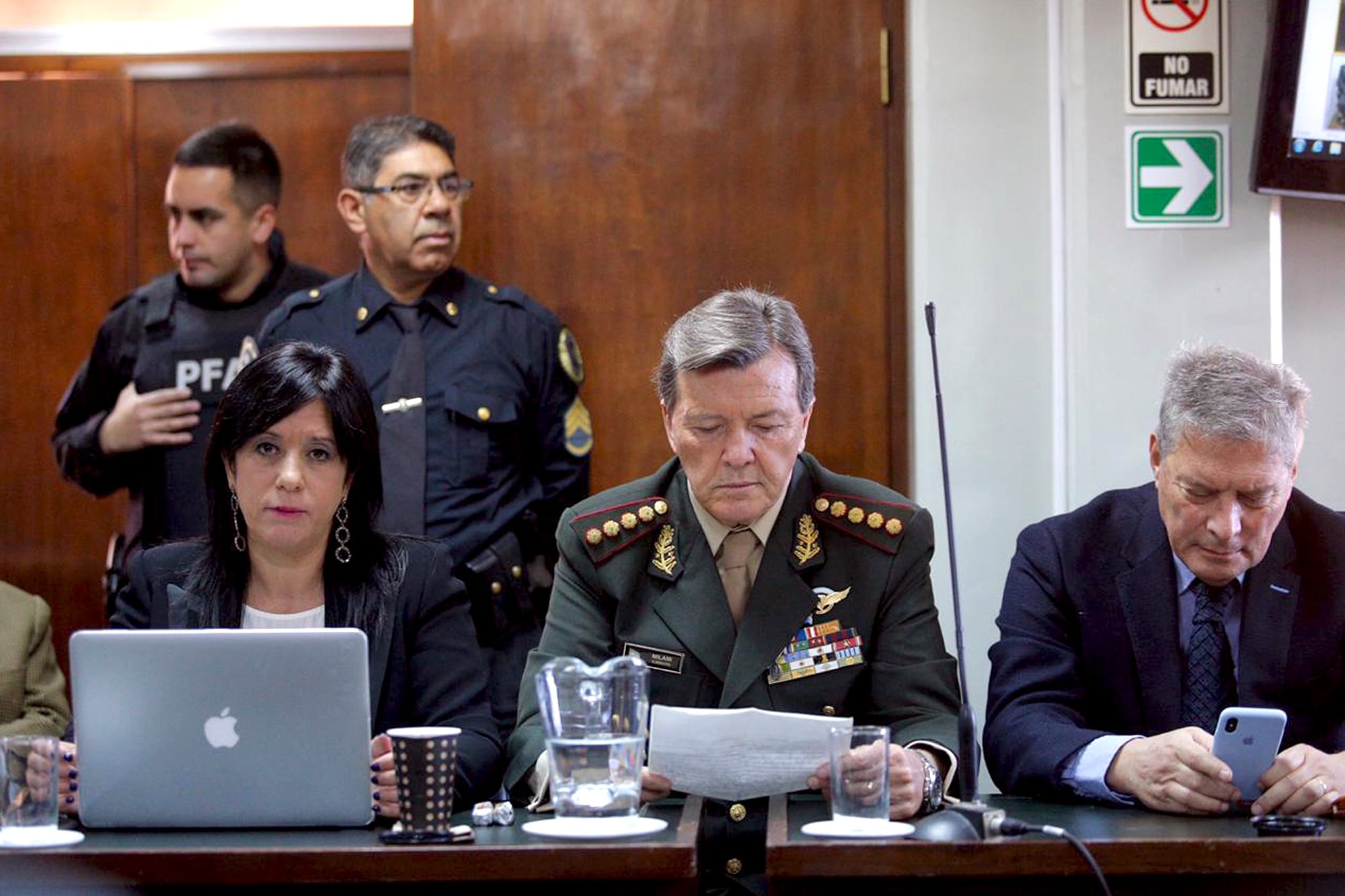 Milani, cuando declaró en el juicio