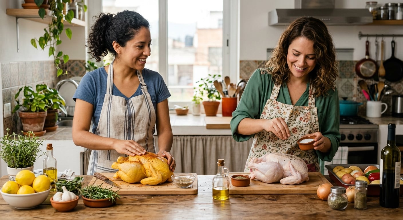 Mitos y verdades sobre el tono de la piel del pollo (Foto ilustrativa generada por IA)