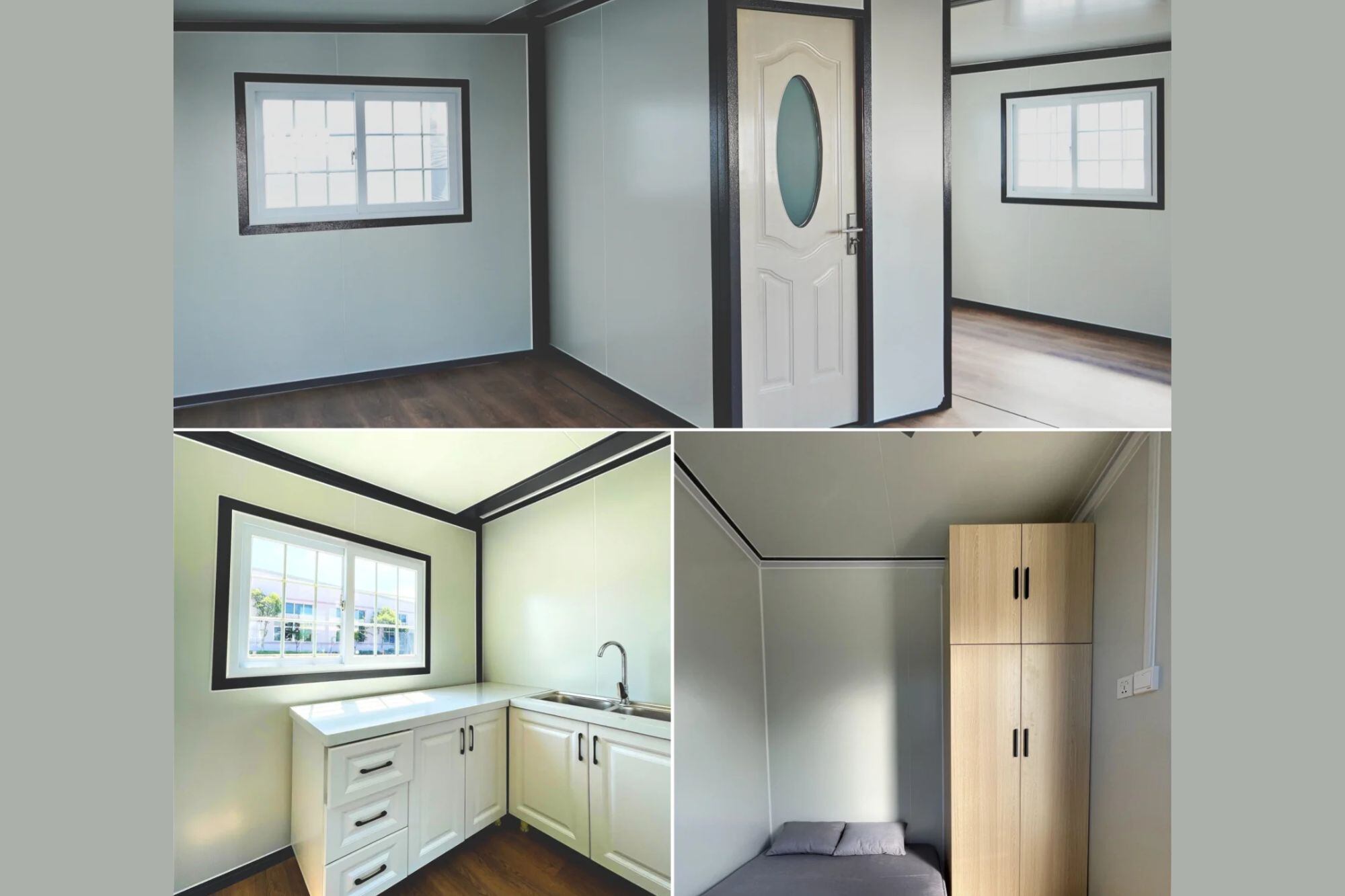 Según el fabricante, la vivienda de 19 pies por 20 pies puede ser utilizada como hotel, kiosco, cabina, oficina, caja de centinela o de guardia, tienda, inodoro, villa, almacén, taller o planta (Walmart)