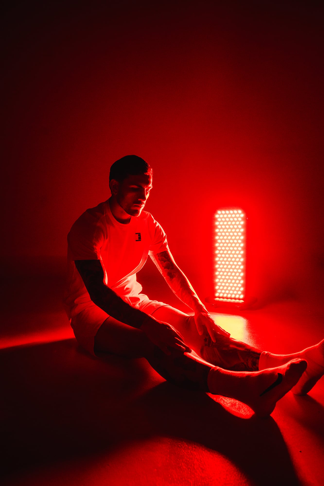 Leandro Paredes en una sesión ya que el tratamiento se utiliza en el ámbito deportivo para la recuperación muscular